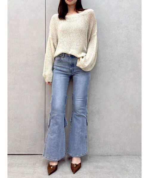 dazzlin(ダズリン)の「バックリボンスパンコールモヘアタッチニット(ニット/セーター・レディース・ブルー/ミント/ベージュ/ピンク/オフホワイト・FREE)」の15枚目の写真