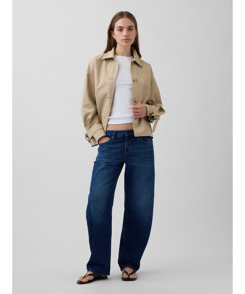 GAP(ギャップ)の「オーバーサイズ クロップド トレンチジャケット(その他アウター・レディース・ベージュ・XS/S/M/L)」の4枚目の写真
