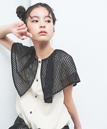 maarook | 杢ツイルメッシュケープ衿ブラウス(シャツ/ブラウス)