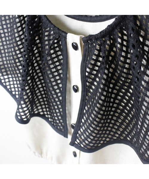 maarook（マルーク）の「杢ツイルメッシュケープ衿ブラウス（シャツ/ブラウス・キッズ・オートミール・140cm/150cm/160cm）」の9枚目の写真