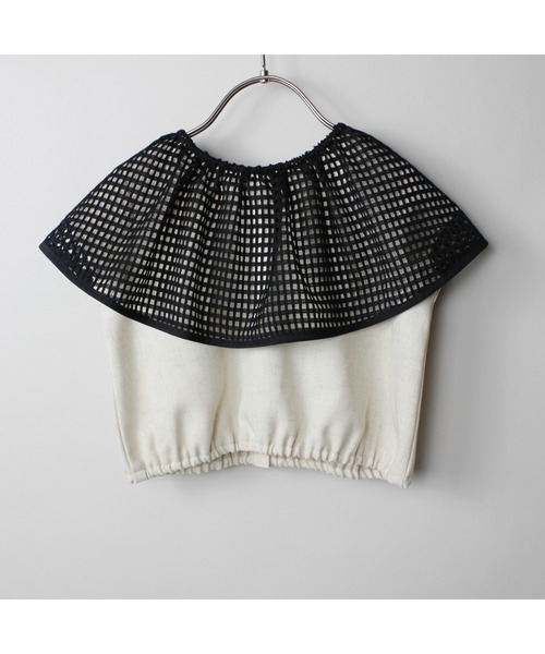 maarook（マルーク）の「杢ツイルメッシュケープ衿ブラウス（シャツ/ブラウス・キッズ・オートミール・140cm/150cm/160cm）」の13枚目の写真