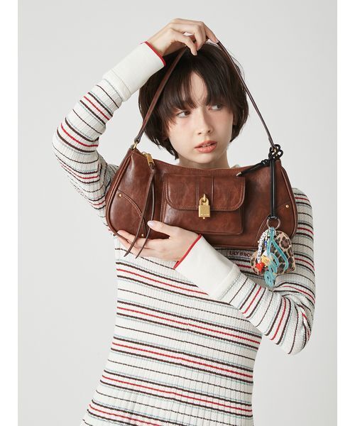 LILY BROWN（リリーブラウン）の「パッドロックホーボーバッグ（ハンドバッグ・レディース・イエロー/ブラウン/ブルー・F）」の18枚目の写真