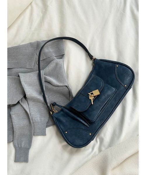 LILY BROWN（リリーブラウン）の「パッドロックホーボーバッグ（ハンドバッグ・レディース・イエロー/ブラウン/ブルー・F）」の22枚目の写真