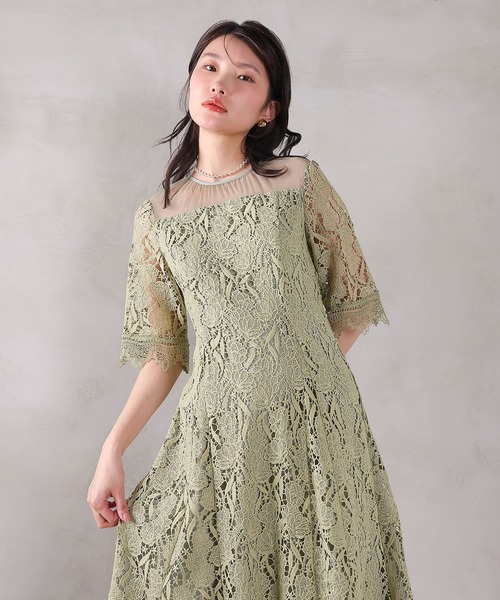 Kana(カナ)の「ケミカルレース Aラインワンピースドレス パーティー 結婚式 お呼ばれ オケージョン(ドレス・レディース・ブルー系その他/ライトグリーン/ブラック・M)」の2枚目の写真