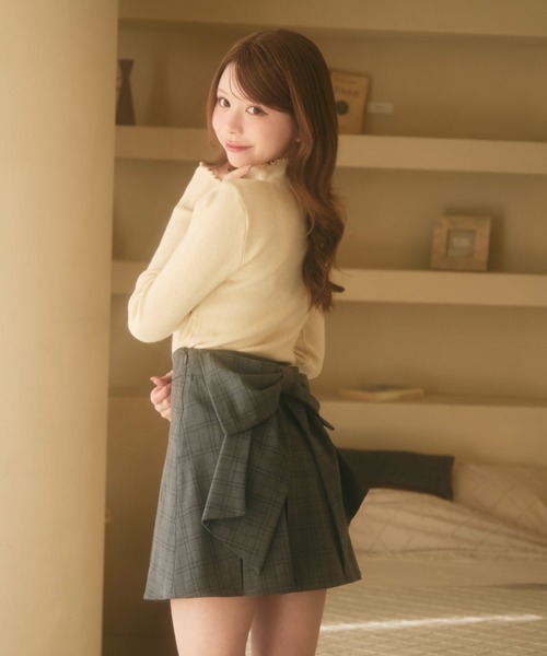 TITTY&CO.（ティティーアンドコー）の「バックリボンスカート（スカート・レディース・グレー/チャコールグレー・SMALL/MEDIUM）」の3枚目の写真