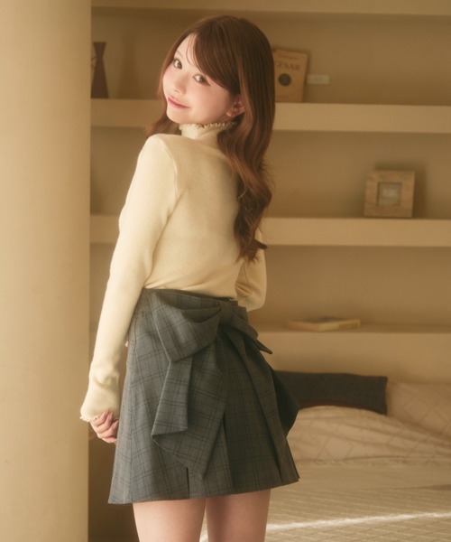 TITTY&CO.（ティティーアンドコー）の「バックリボンスカート（スカート・レディース・グレー/チャコールグレー・SMALL/MEDIUM）」の4枚目の写真