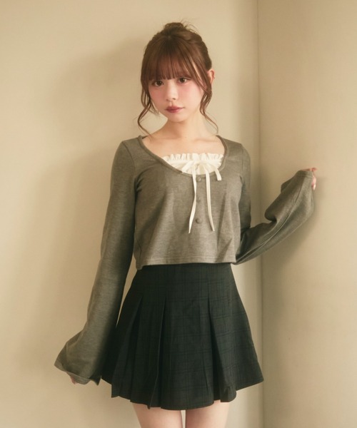 TITTY&CO.（ティティーアンドコー）の「バックリボンスカート（スカート・レディース・グレー/チャコールグレー・SMALL/MEDIUM）」の5枚目の写真