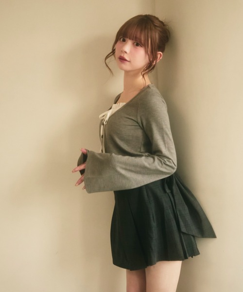 TITTY&CO.（ティティーアンドコー）の「バックリボンスカート（スカート・レディース・グレー/チャコールグレー・SMALL/MEDIUM）」の7枚目の写真