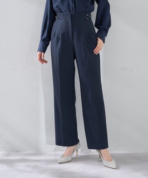 YECCA VECCA（イェッカヴェッカ）の「サイドベルテッドハイウエストパンツ（その他パンツ・レディース・アイボリー/ベージュ/ミント/ネイビー・S/M/M-L）」の4枚目の写真