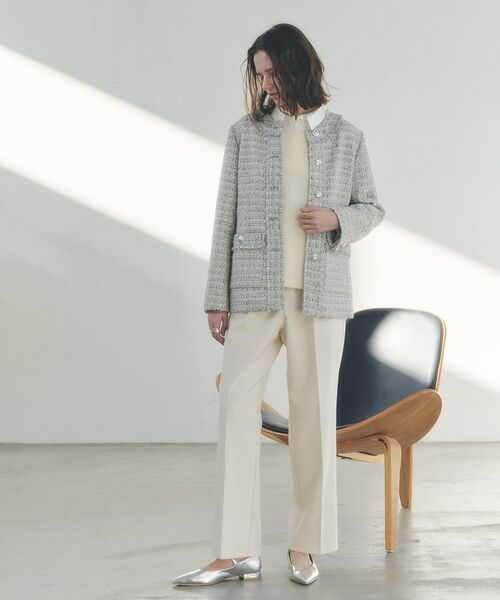 YECCA VECCA（イェッカヴェッカ）の「サイドベルテッドハイウエストパンツ（その他パンツ・レディース・アイボリー/ベージュ/ミント/ネイビー・S/M/M-L）」の5枚目の写真