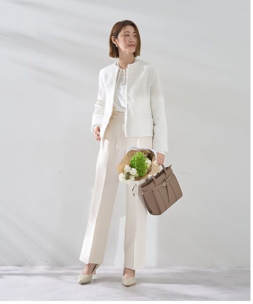 YECCA VECCA（イェッカヴェッカ）の「サイドベルテッドハイウエストパンツ（その他パンツ・レディース・アイボリー/ベージュ/ミント/ネイビー・S/M/M-L）」の8枚目の写真