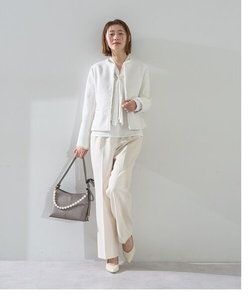 YECCA VECCA（イェッカヴェッカ）の「サイドベルテッドハイウエストパンツ（その他パンツ・レディース・アイボリー/ベージュ/ミント/ネイビー・S/M/M-L）」の9枚目の写真