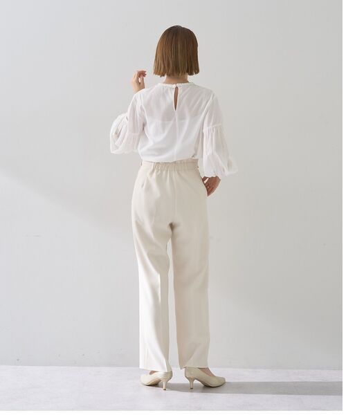 YECCA VECCA（イェッカヴェッカ）の「サイドベルテッドハイウエストパンツ（その他パンツ・レディース・アイボリー/ベージュ/ミント/ネイビー・S/M/M-L）」の15枚目の写真