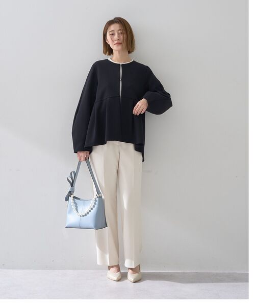 YECCA VECCA（イェッカヴェッカ）の「サイドベルテッドハイウエストパンツ（その他パンツ・レディース・アイボリー/ベージュ/ミント/ネイビー・S/M/M-L）」の16枚目の写真