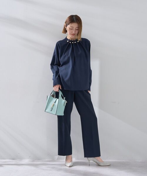 YECCA VECCA（イェッカヴェッカ）の「サイドベルテッドハイウエストパンツ（その他パンツ・レディース・アイボリー/ベージュ/ミント/ネイビー・S/M/M-L）」の20枚目の写真