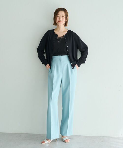 YECCA VECCA(イェッカヴェッカ)の「サイドベルテッドハイウエストパンツ(その他パンツ・レディース・アイボリー/ベージュ/ミント/ネイビー・S/M/M-L)」の10枚目の写真