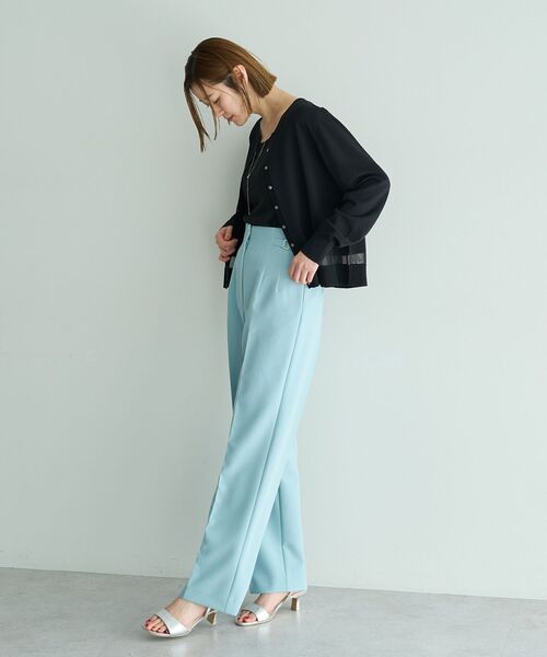 YECCA VECCA(イェッカヴェッカ)の「サイドベルテッドハイウエストパンツ(その他パンツ・レディース・アイボリー/ベージュ/ミント/ネイビー・S/M/M-L)」の11枚目の写真