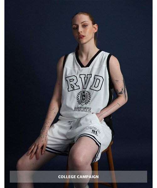 RVD(アールブイディー)の「(カレッジキャンペーン)クラシックジャージストリンガー (ホワイト)(Tシャツ/カットソー・レディース・その他・L)」の1枚目の写真