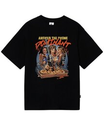 DOMINANT（ドミナント）の「ユニセックス ピザプリント刺繍オーバーサイズ半袖Tシャツ（Tシャツ/カットソー）」