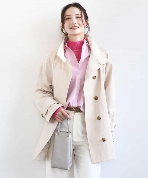 MK MICHEL KLEIN(エムケーミッシェルクラン)の「テントライン ツイルコート/洗える(トレンチコート・レディース・ベージュ/モカ・38)」の1枚目の写真