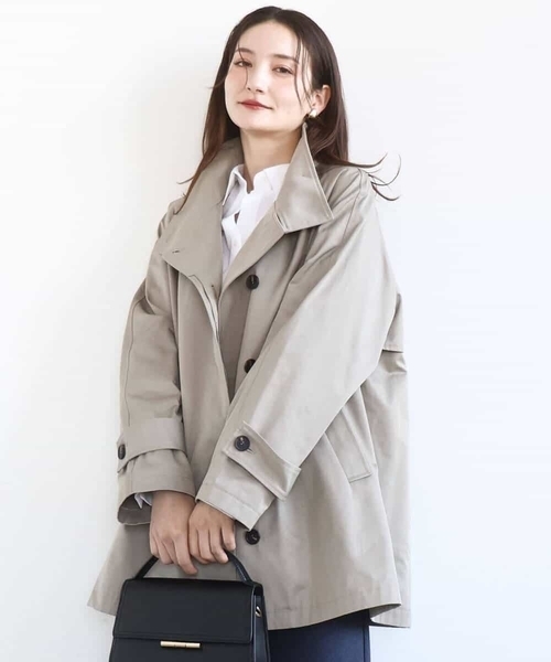 MK MICHEL KLEIN(エムケーミッシェルクラン)の「テントライン ツイルコート/洗える(トレンチコート・レディース・ベージュ/モカ・38)」の3枚目の写真