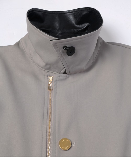 CULLNI（クルニ）の「Wool Gabardine Zip Up Short Coat（ステンカラーコート・メンズ・ブラック/グレイッシュベージュ・0/1/2）」の7枚目の写真