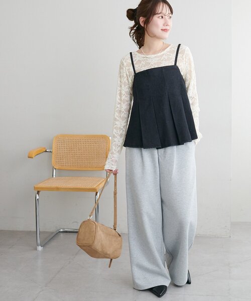 DISCOAT（ディスコート）の「デニムキャミ（キャミソール・レディース・ネイビー/ブラック・FREE）」の3枚目の写真