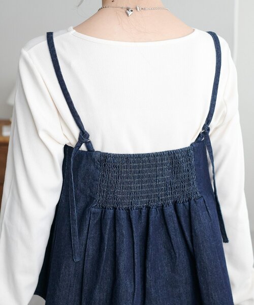 DISCOAT（ディスコート）の「デニムキャミ（キャミソール・レディース・ネイビー/ブラック・FREE）」の13枚目の写真