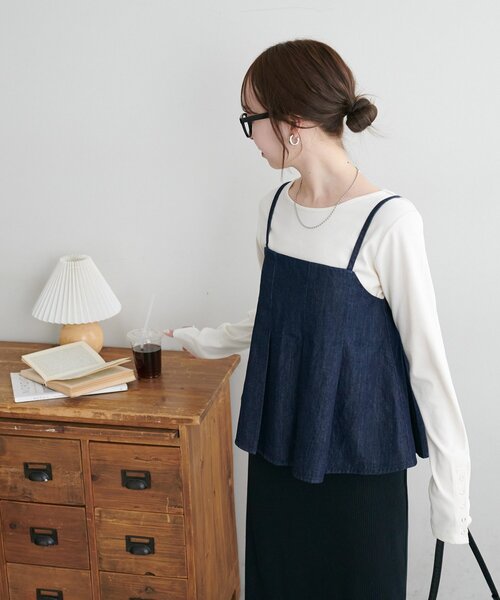 DISCOAT（ディスコート）の「デニムキャミ（キャミソール・レディース・ネイビー/ブラック・FREE）」の17枚目の写真