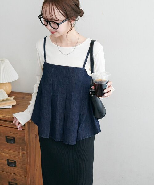 DISCOAT（ディスコート）の「デニムキャミ（キャミソール・レディース・ネイビー/ブラック・FREE）」の19枚目の写真