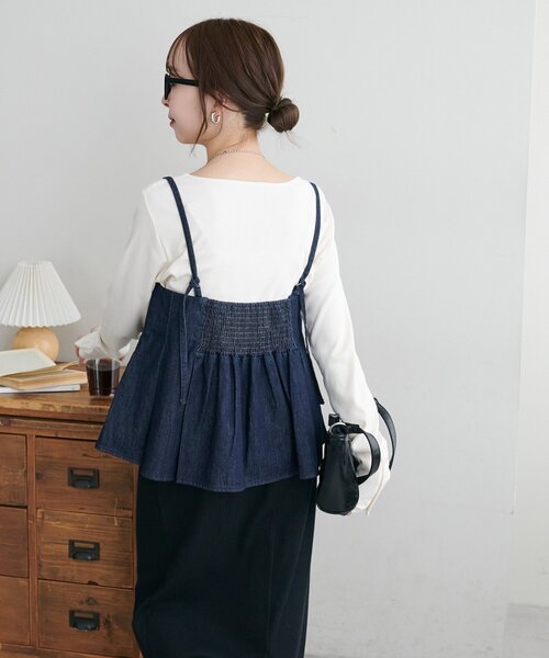 DISCOAT（ディスコート）の「デニムキャミ（キャミソール・レディース・ネイビー/ブラック・FREE）」の21枚目の写真