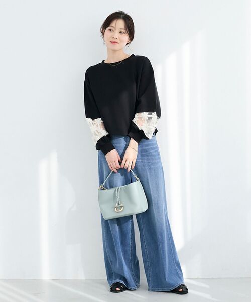 le.coeur blanc（ルクールブラン）の「《WEB限定アイテム》袖レースダンボールスウェット（スウェット・レディース・オフホワイト・38）」の18枚目の写真