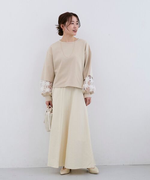 le.coeur blanc（ルクールブラン）の「《WEB限定アイテム》袖レースダンボールスウェット（スウェット・レディース・オフホワイト・38）」の20枚目の写真