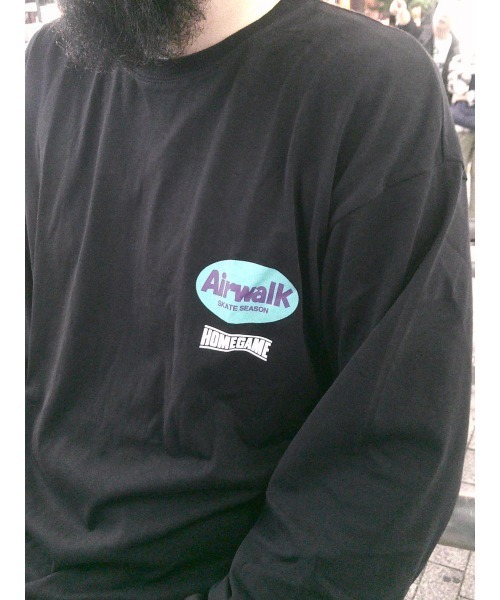 HOMEGAME(ホームゲーム)の「エアウォーク 【AIRWALK 】× ホームゲーム 【HOMEGAME】- ロンT 【LS TEE BLACK HGAW2402】(Tシャツ/カットソー・メンズ・ブラック・MEDIUM/X-LARGE/LARGE)」の4枚目の写真