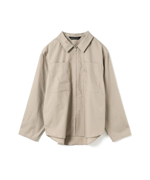 mizuiroind(ミズイロインド)の「mizuiro ind ジップシャツ(シャツ/ブラウス・レディース・ベージュ/オフホワイト/ブルー/ブラック・FREE)」の3枚目の写真