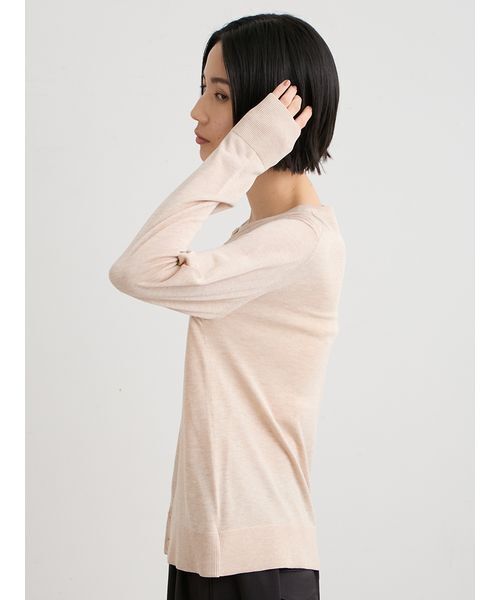 MIESROHE(ミースロエ)の「【セットアップ対応】【洗える】シルク混天竺ニットカーデ(ニット/セーター・レディース・ブラック/ベージュ・F)」の14枚目の写真