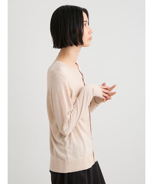 MIESROHE(ミースロエ)の「【セットアップ対応】【洗える】シルク混天竺ニットカーデ(ニット/セーター・レディース・ブラック/ベージュ・F)」の16枚目の写真