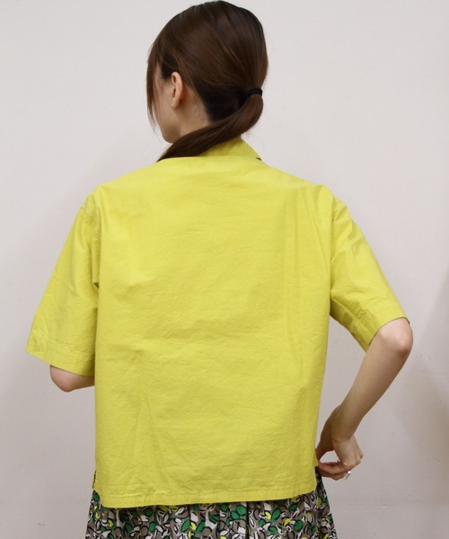 ORCIVAL（オーシバル）の「ORCIVAL/オーシバル　ガーメントダイポプリン レギュラーカラーショートスリーブシャツ　REGULAR COLLAR POPLIN SHORTSLEEVE SHIRT　OR-B0446 GDP（シャツ/ブラウス・レディース・クリーム/ダークベージュ/イエロー・1）」の12枚目の写真