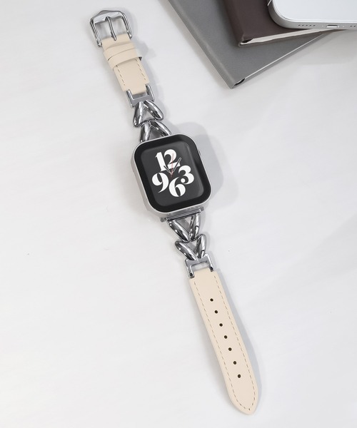 Urban Coral(アーバンコーラル)の「Apple Watch Band / アップルウォッチ リーフデザインレザーバンド / Urban Coral(デジタル腕時計・レディース・ブラウン系その他/ホワイト系その他/ベージュ系その他・40mm)」の1枚目の写真