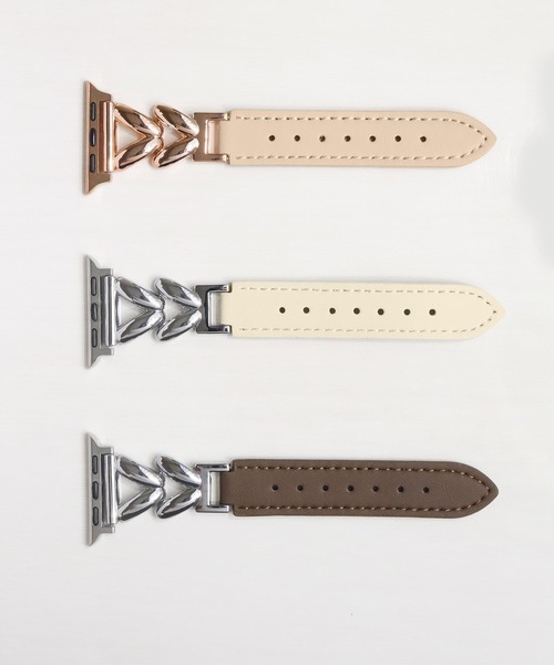 Urban Coral(アーバンコーラル)の「Apple Watch Band / アップルウォッチ リーフデザインレザーバンド / Urban Coral(デジタル腕時計・レディース・ブラウン系その他/ホワイト系その他/ベージュ系その他・40mm)」の7枚目の写真