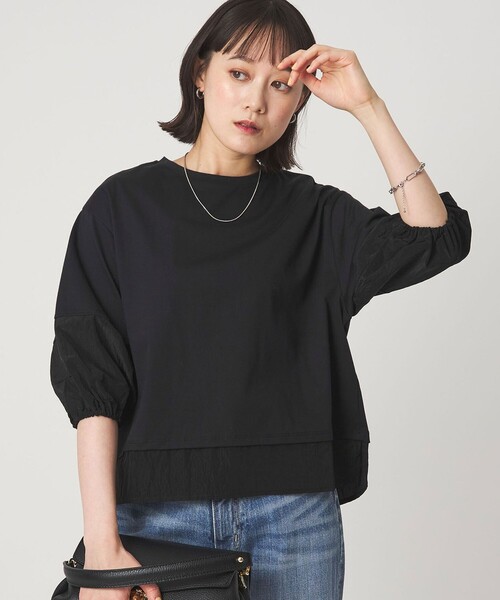 タフタ ドッキング ボリュームスリーブ プルオーバー（Tシャツ