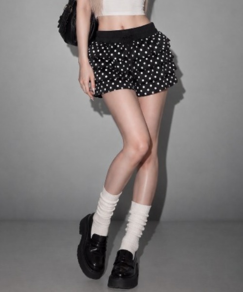 セール】Dot Tiered Ruffle Shorts / ドットティアードラッフル