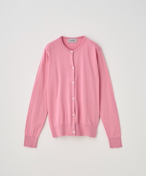 JOHN SMEDLEY(ジョンスメドレー)の「長袖コットンニットカーディガン(カーディガン/ボレロ・レディース・ピンク系1・M/L/S)」の2枚目の写真