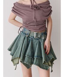 jouetie | アシメヘムデニムミニスカート(デニムスカート)