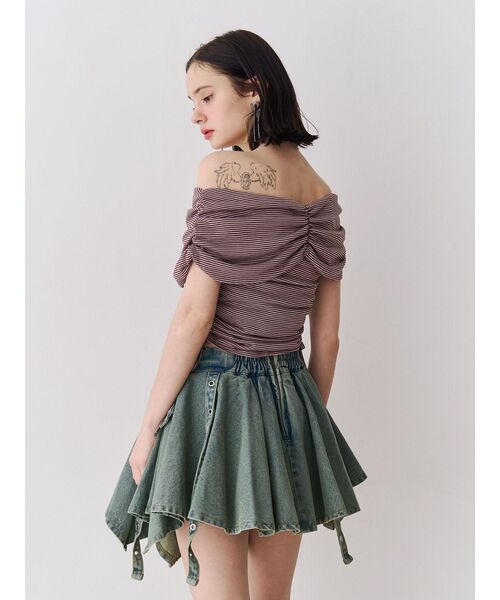 jouetie（ジュエティ）の「アシメヘムデニムミニスカート（デニムスカート・レディース・ブラック/ブルー・MEDIUM）」の5枚目の写真