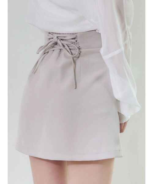 EATME（イートミー）の「BACKレースアップハイウエストスカート（スカート・レディース・グレー/ブラック・SMALL/MEDIUM）」の3枚目の写真