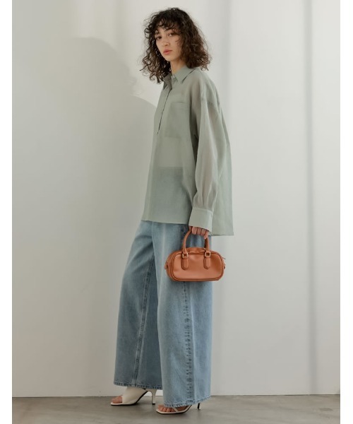 Re:EDIT（リエディ）の「[2026S/S COLLECTION]2WAYシャイニーシアーシャツ（シャツ/ブラウス・レディース・ホワイト/ミント/ブルー/グレー・LARGE/MEDIUM）」の11枚目の写真