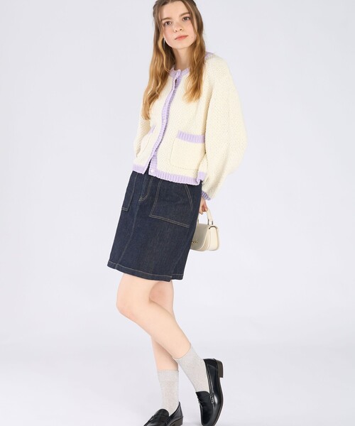 To b. by agnes b.(トゥービーバイアニエスベー)の「バイカラー ニット カーディガン(カーディガン/ボレロ・レディース・ベージュ・FREE)」の7枚目の写真
