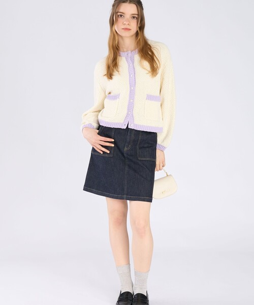 To b. by agnes b.(トゥービーバイアニエスベー)の「バイカラー ニット カーディガン(カーディガン/ボレロ・レディース・ベージュ・FREE)」の8枚目の写真