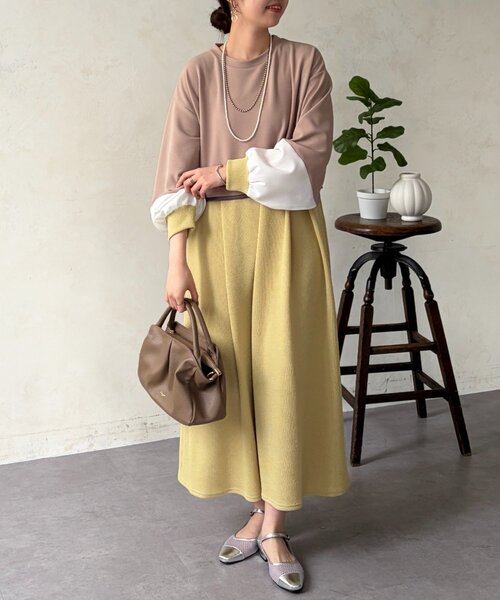 Chez toi（シェトワ）の「ポンチドッキンワンピース（ワンピース・レディース・ベージュ/ブラック/チャコールグレー・FREE）」の21枚目の写真